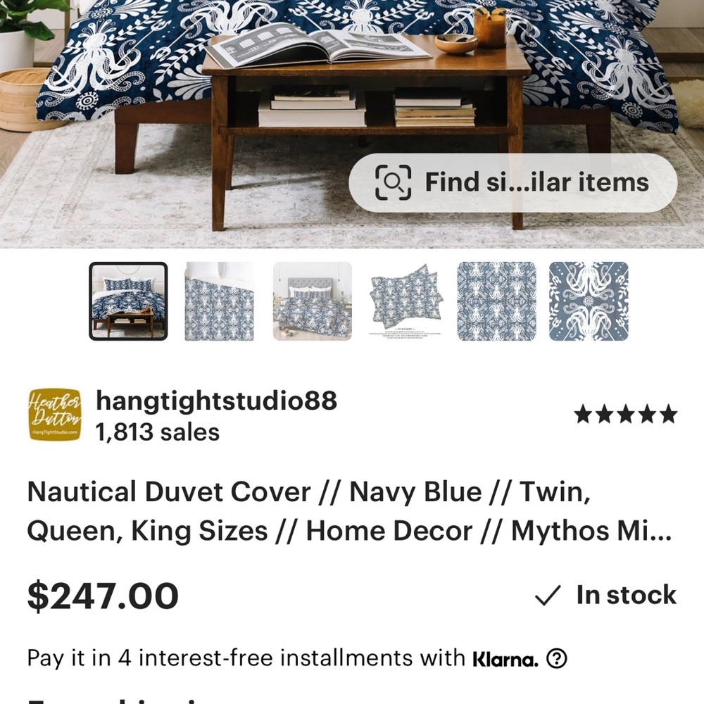 Brand new duvet cover and shams